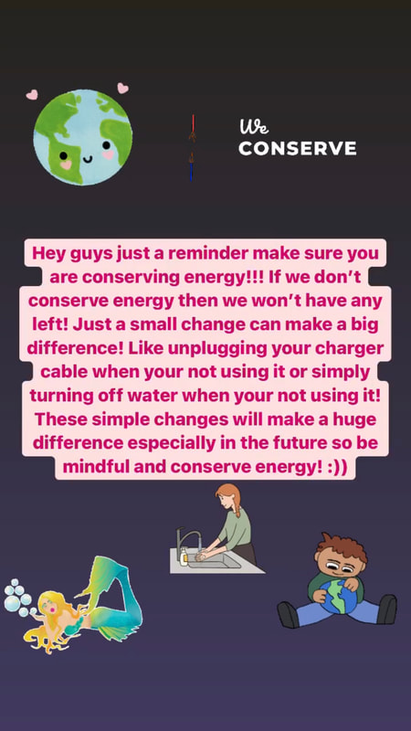 Instagram story with tips and visuals on energy